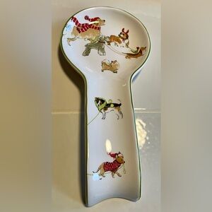 NWT Pier 1 Park Avenue Puppies Ceramic Spoon Rest